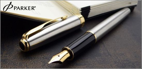 Перьевая ручка Parker Sonnet F527, цвет: St. Steel GT, перо: F , S0809110