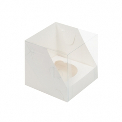 Коробка для 1 капкейка белая 12,5х9,5х9,5 см