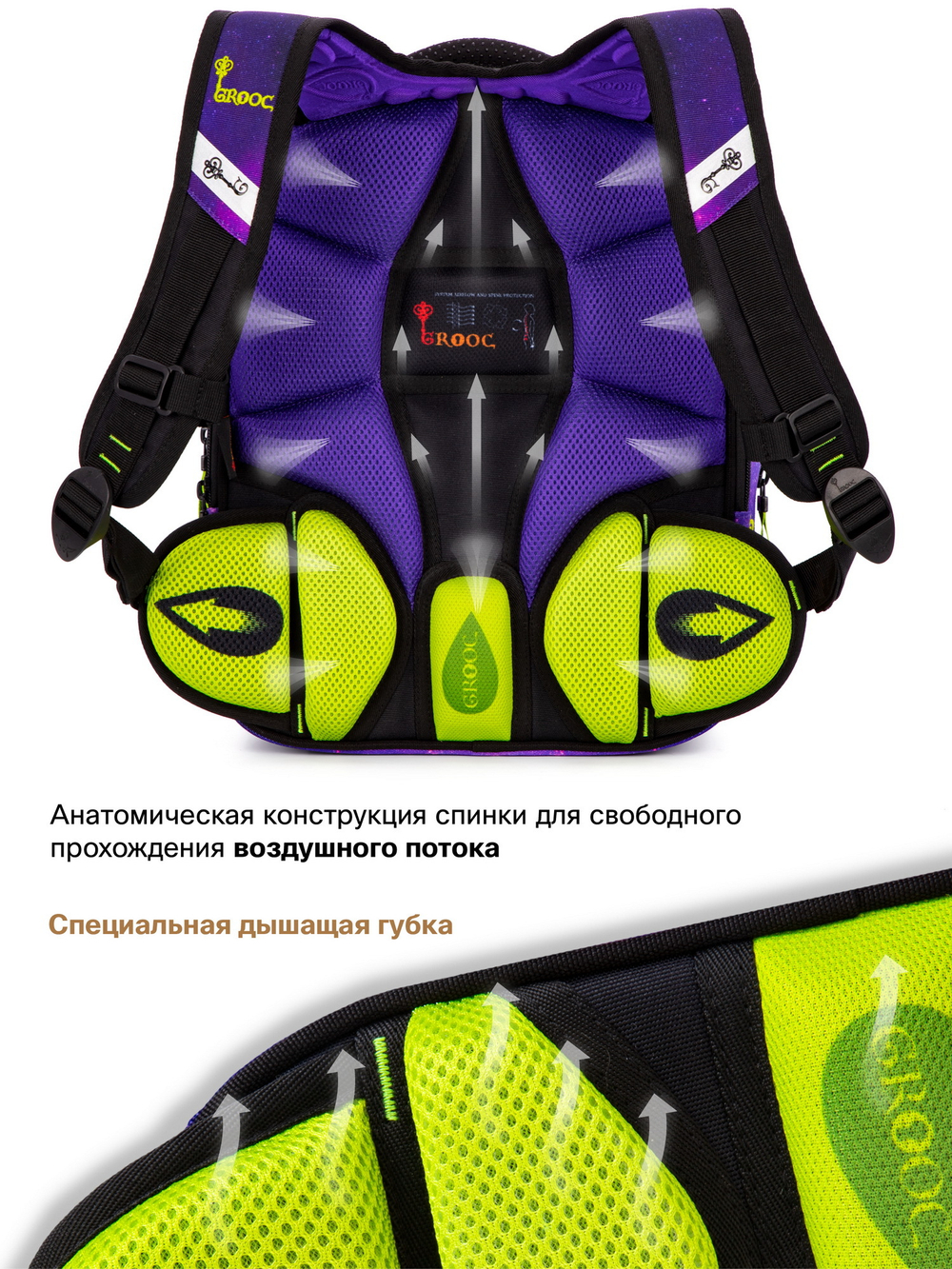 Ранец GROOC 9-142 + пенал + мешок + сумка-пенал