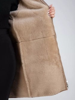 Дубленка натуральная с капюшоном длинная Турция