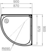 Домани Simple v1.2 С КРЫШЕЙ (99) 90*90*218 (БЕЗ пульта, черн.стенки, тонир.стекла, низк.поддон)