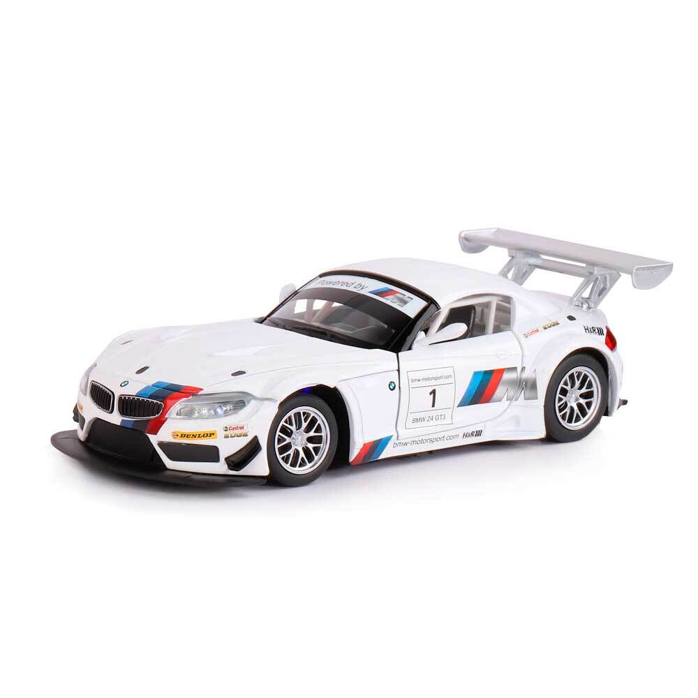 Модель 1:24, BMW Z4 GT3, белый, откр. двери, капот, свет, звук