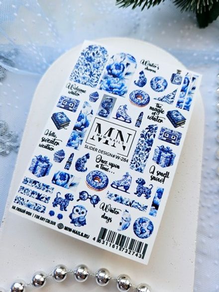 MIW Nails Слайдер-дизайн Гжель, W-284