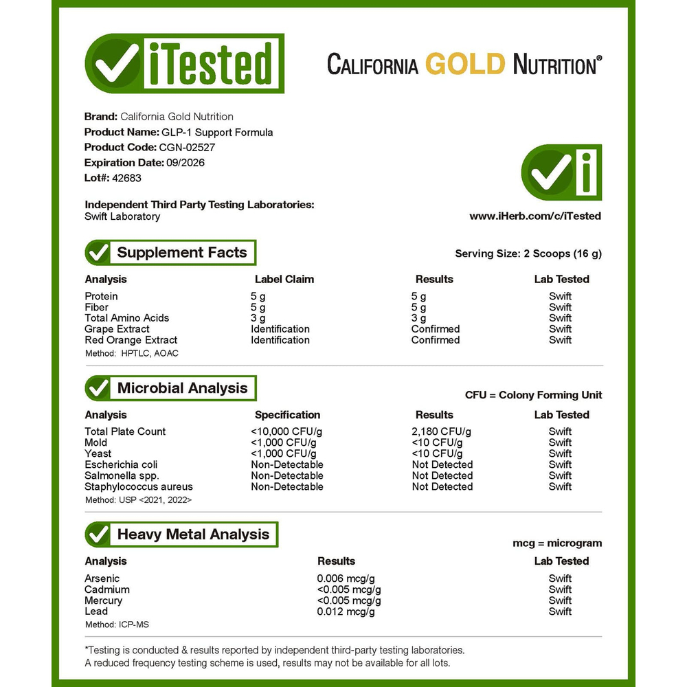 California Gold Nutrition, добавка для поддержания уровня ГПП-1 с пептидами коллагена, пребиотической клетчаткой и незаменимыми аминокислотами, арбуз и юдзу, 494 г (1,09 фунта)