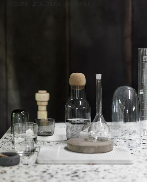 Стакан низкий MUUTO стекло/grey d85х60h объем 0,175мл набор из 4 шт коллекция Corky