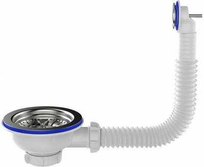 Выпуск 3 1/2" с металлической решеткой и круглым переливом, Aquant, NV320-40-MR