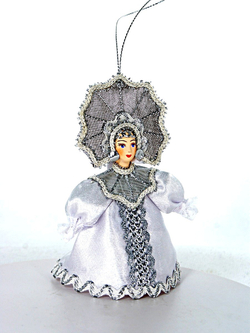 Кукла-подвеска Снежинка-Снегурочка