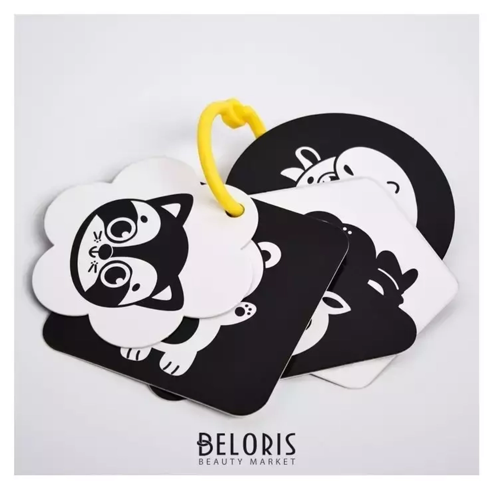 4387916 Развивающая игрушка по методике Г. Домана карточки на кольце «Зверята» 5шт, МИКС