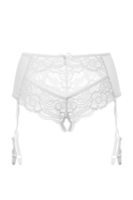 Трусики-пояс из эластичного кружева с пажами для чулок Sheila (Размер: 50-52) (Цвет: белый)