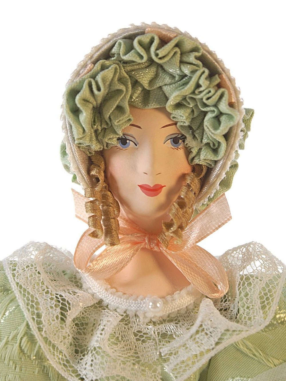 Кукла фарфоровая Пушкинская дама в летнем платье 19 века