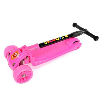 Самокат 3-х колесный, свет, звук, 04 (розовый)