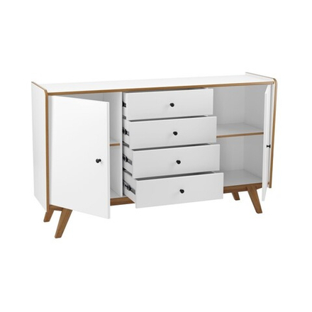 Тумба «Винтаж» 2 двери 4 ящика белый лак/браун