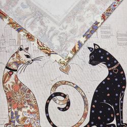 НАБОР ПОЛОТЕНЕЦ ИЗ 2-Х ШТ "ПАРИЖСКИЕ КОТЫ" 40Х60СМ, 100% ХЛОПОК, БЕЛЫЙ ТВИЛ