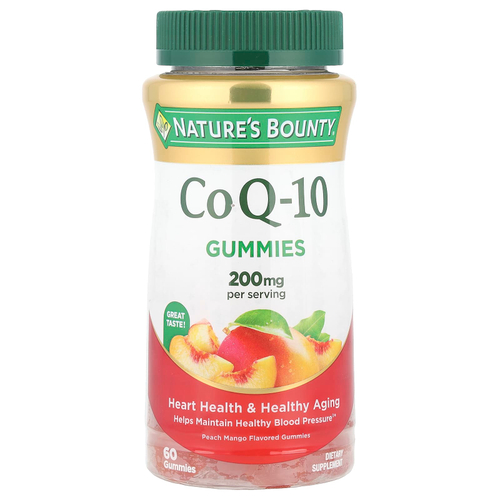 Nature's Bounty, коэнзим Q10, со вкусом персика и манго, 60 жевательных мармеладок (100 мг в 1 жевательной таблетке)