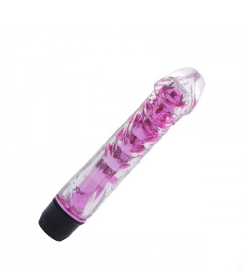 Гелевый фаллоимитатор с вибрацией, фиолетовый (Цвет: фиолетовый)