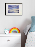 Картина авторская акварельная в паспарту 21х30 см на стену для интерьера "Севастополь"