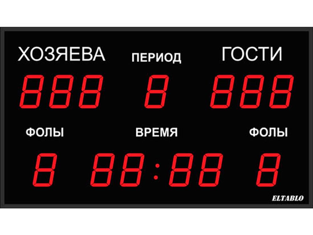 Универсальное спортивное табло №1М. Модель ТС-100х13b