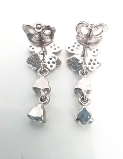 Серьги Эстерелла с топазами и фианитами, серебро 925 пробы, родированные/Ф