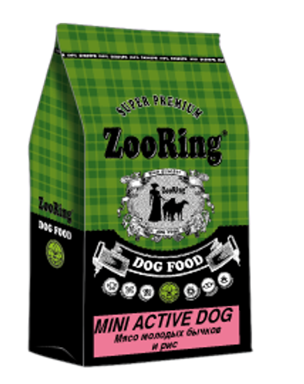 ZooRing Mini Active Dog МЯСО МОЛОДЫХ БЫЧКОВ 10 кг