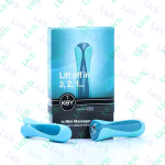 Голубой мини-вибратор с двумя сменными насадками Io Key