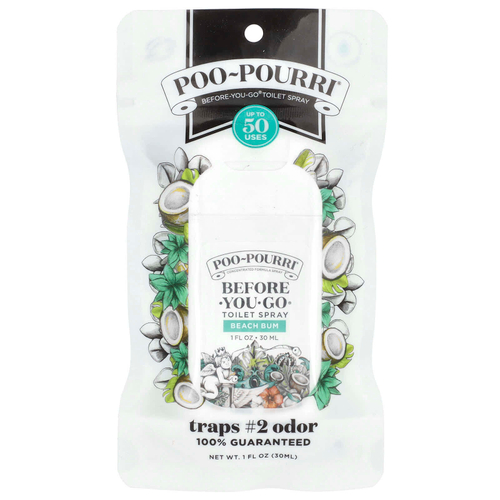 Poo-Pourri, Before-You-Go®, спрей для унитаза, Beach Bum, 30 мл (1 жидк. Унция)