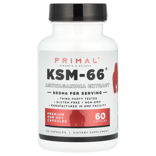 PrePrimal, KSM-66®, экстракт ашваганды, 60 капсул