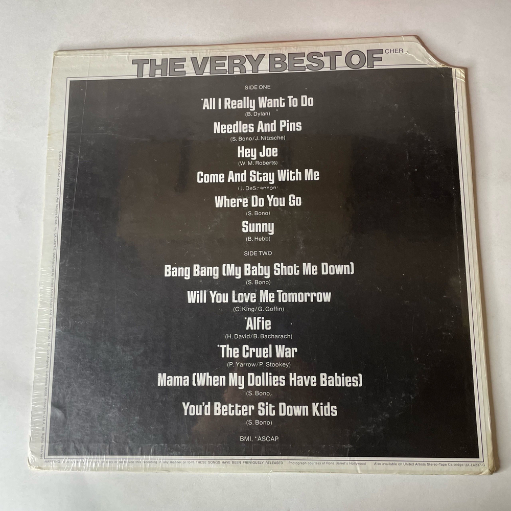 Винтажная виниловая пластинка LP Cher Шэр, The Very Best Of Cher (США 1975) (Запечатана)