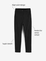 Брюки школьные узкие с высокой талией для девочки Next 832-814, Черный