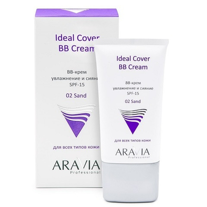 Увлажняющий BB крем SPF15 #02 Песочный Aravia Professional Ideal Cover BB Cream Sand 50мл