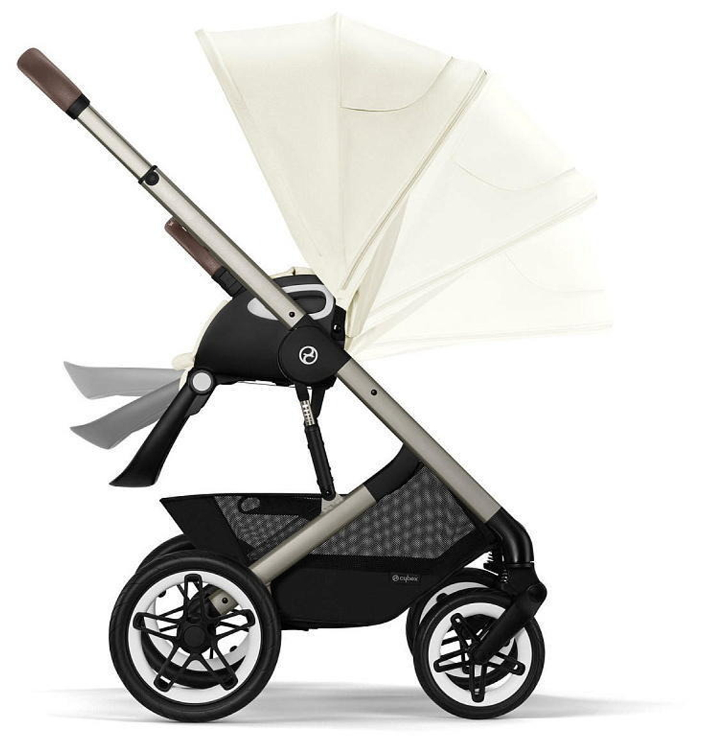 Коляска Cybex Talos S Lux TPE complete Aton S2 Hibiscus Red Base One 4 в 1 Seashell Beige с дождевиками