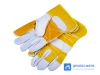 Перчатки пескоструйщика комбинированные спилковые, желто-серые арт. EXT yellow/grey