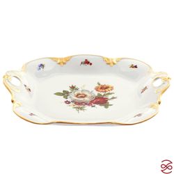 Блюдо квадратное Queen's Crown Мейсенский букет 32см