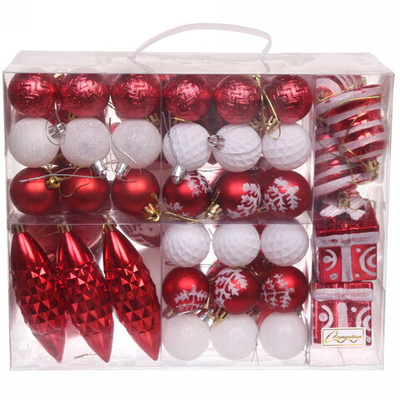 Набор елочных украшений «Зимний калейдоскоп» (в наборе 53 шт), Красный/Белый