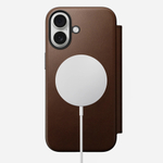 Кожаный чехол-книжка Nomad Modern Leather Case для iPhone 17 коричневый