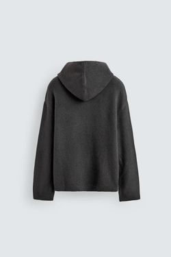 ZARA КАРДИГАН С КАПЮШОНОМ, АНТРАЦИТОВО-СЕРЫЙ