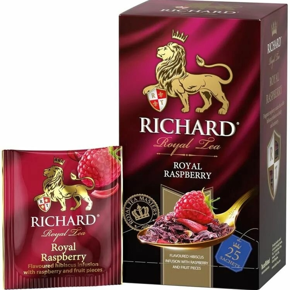 Чай в пакетиках фруктовый Richard Royal Raspberry с малиной и гибискусом 25 пакетиков