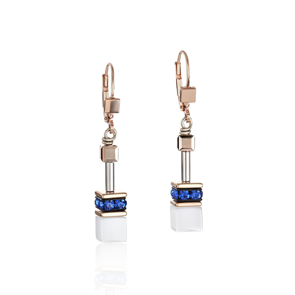 Серьги Coeur de Lion White-Blue 4013/20-0700