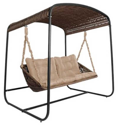 Качели DeckWOOD Sky Bed Lite (коричневый, подушка светло-серая)