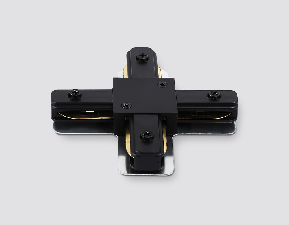 GL7172 BK черный матовый коннектор Х-образный для однофазного шинопровода Standard 220V NEW 105*105*20