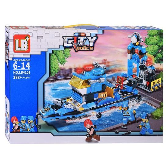 Конструктор City «Полицейский корабль» , 388+ деталей
