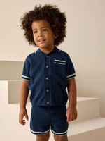 Кордиган с коротким рукавом и шорты в комплекте для мальчика Next AA9-503, Темно-синий