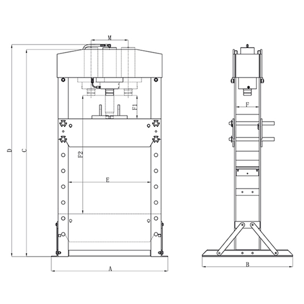 Пресс гаражный электрогидравлический на 50 тонн, SD0881, СТАНКОИМПОРТ