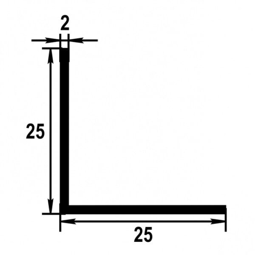 Профиль уголок Лука 25*25*2 Уп 10.2000.501л серебро