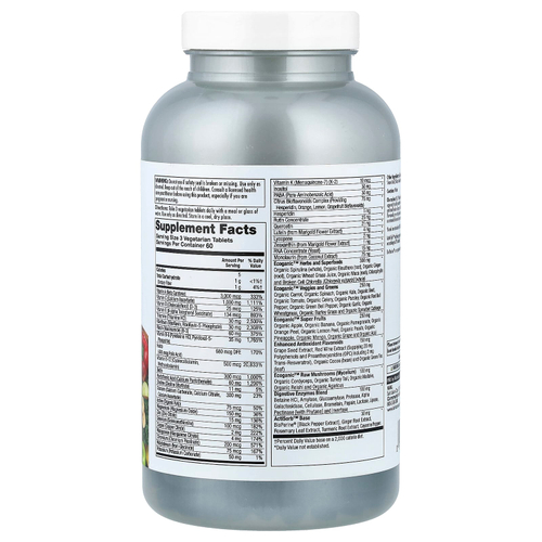 KAL, Enhanced Energy®, мультивитамины из цельных продуктов, без железа, 180 растительных таблеток