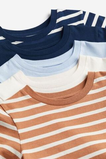 H&M Набор из пяти хлопковых футболок, темно-синий