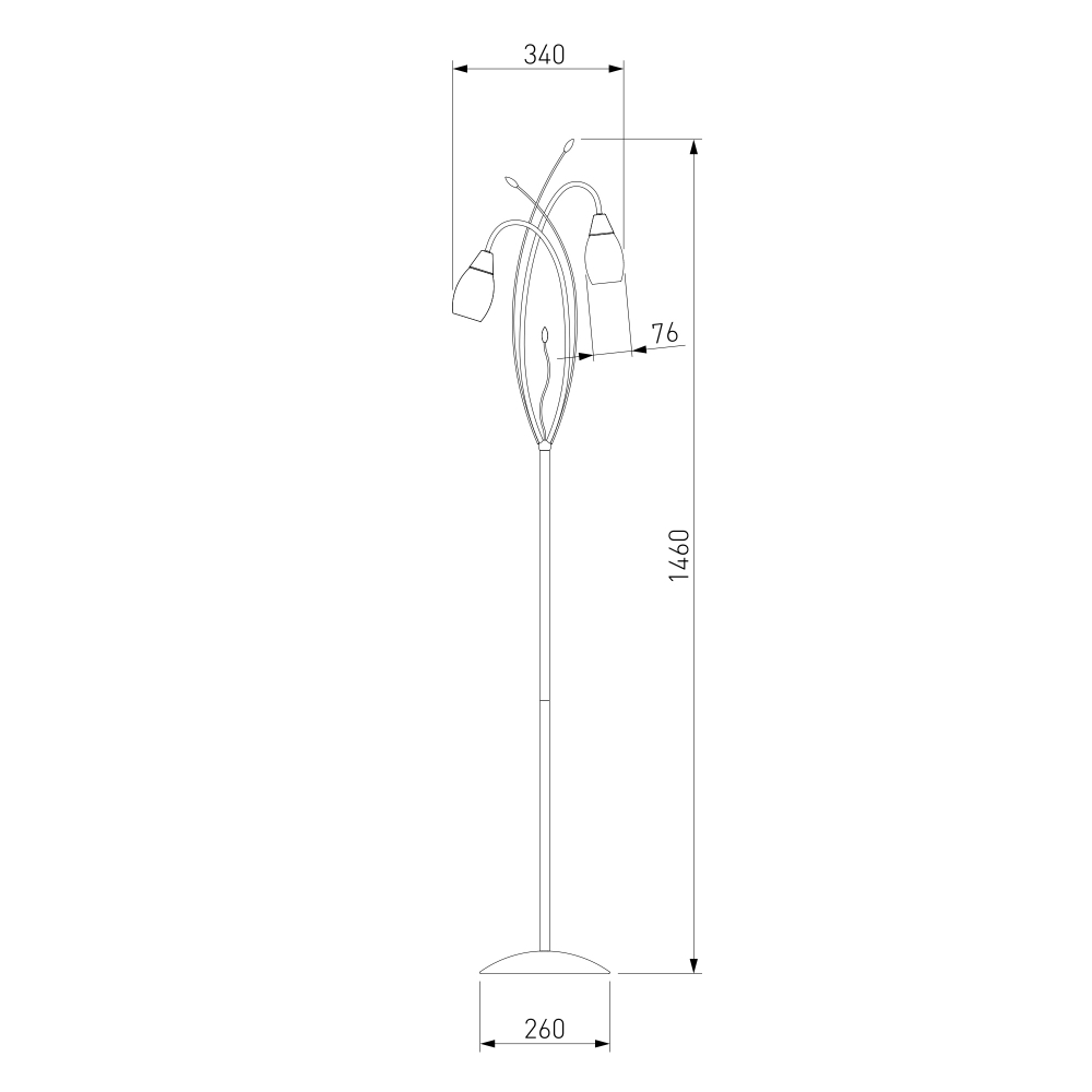 Торшер со стеклянными плафонами 22080/2F хром