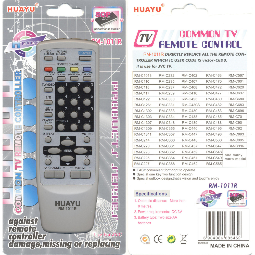 Пульт универсальный RM-1011R для JVC