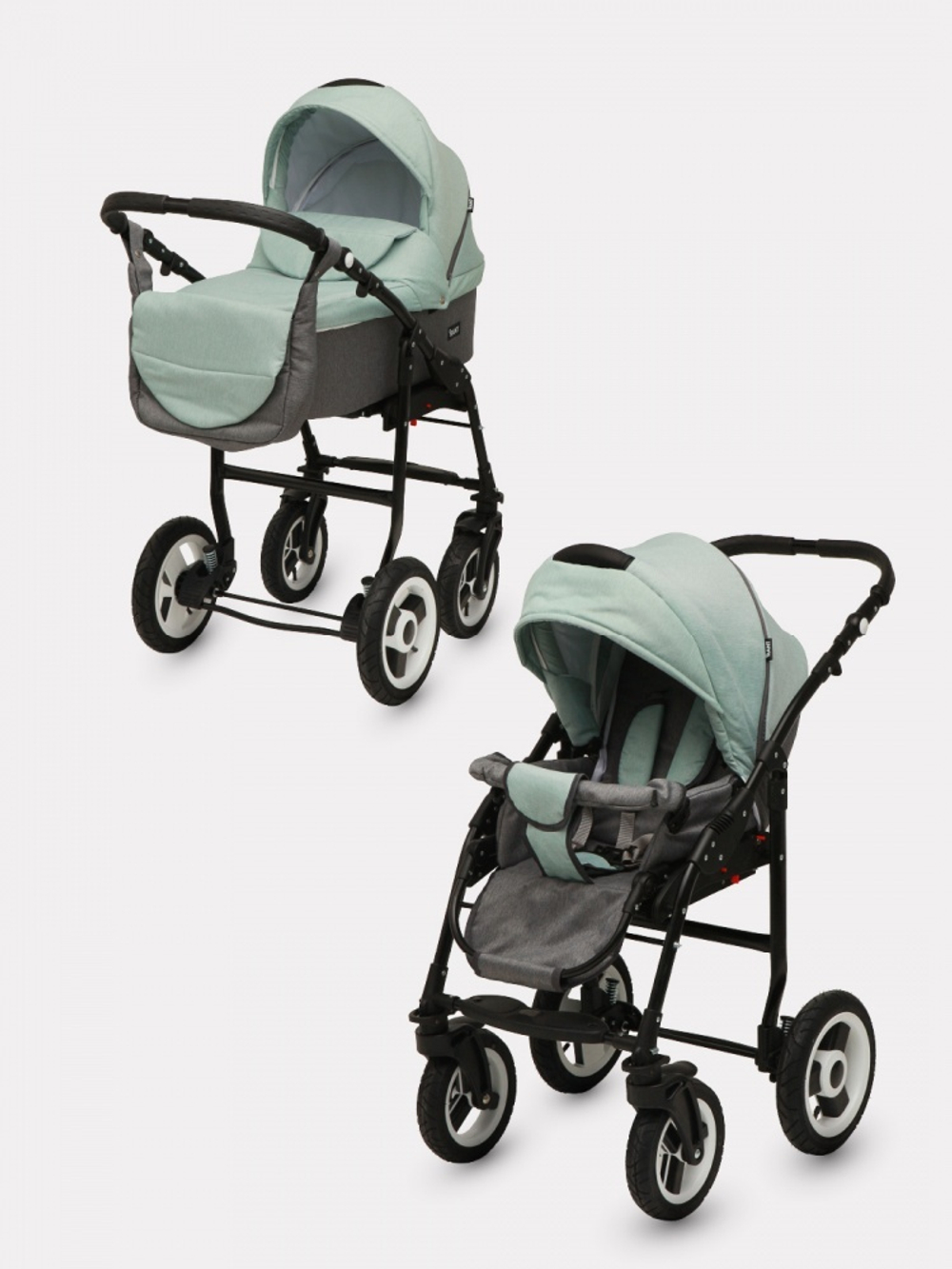Коляска DREAM  (BartPlast) 04 серый-мятный