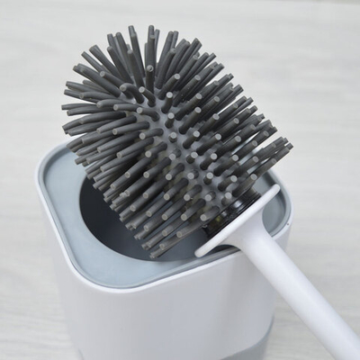 Ерш для туалета силиконовый с подставкой, 10*9*42см