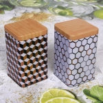 Банка для продуктов металлическая «Geometry» 1200мл 9*9*15см